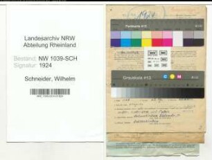 Entnazifizierung Wilhelm Schneider , geb. 26.08.1898 (Bergmann)