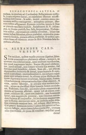 IX. Alexander Card. Ursinus.
