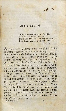 Ben Brace, der Letzte von Nelson's Agamemnonen : in drei Theilen, 1