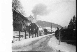 Trochtelfingen, Lok 141, Wagenabstellen am Lagerhaus