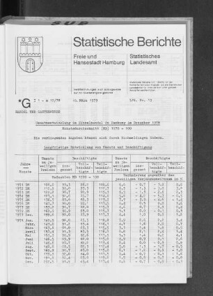 Umsatzentwicklung im Einzelhandel in Hamburg im Dezember 1978 : Lfd. Nr. 13