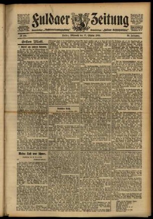 Erste Ausgabe vom Mittwoch, den 17. Oktober 1906.