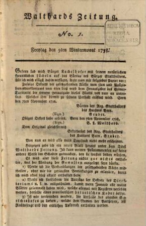 Walthards Zeitung. 3, [3] = 1798/99, 9. Nov. - 10. März