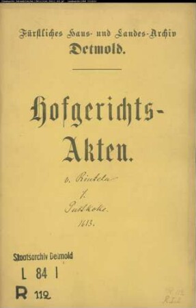 von Rinteln, Bernd gegen Johann Pustkoke in Blomberg - Sperrung eines Wasserlaufs