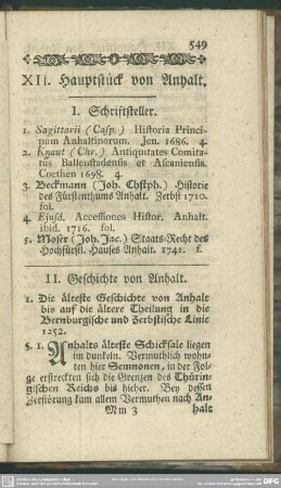 XII. Haupstück von Anhalt
