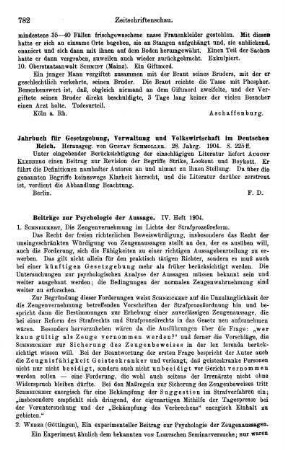 782-783, Beiträge zur Psychologie der Aussage