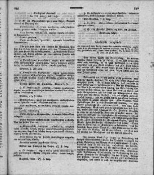 The Zoological Journal. - Vol. II. Nr. VI. April 1825.