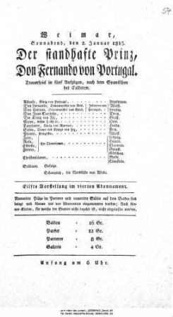 Der standhafte Prinz, Don Fernando von Portugal