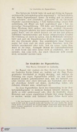 Zur Geschichte der Pigmentfolien