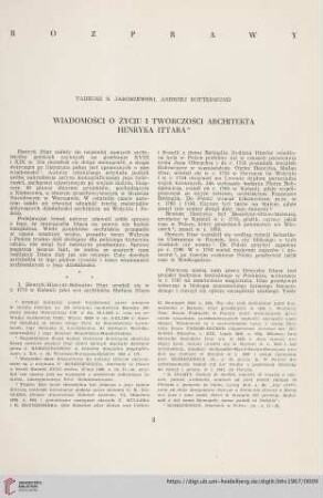 29: Wiadomości o życiu i twórczości architekta Henryka Ittara
