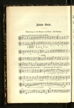 Fünfte Stufe. Einführung in das Singen nach Noten.
