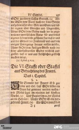 Die VI. Stuffe oder Staffel aus Betrachtung des Feuers.