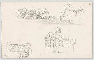 Bauernfeind, Gustav; Italien; Österreich; Schweiz; Studien- und Reiseskizzen - Gersau in der Schweiz (Teilansichten); Detail