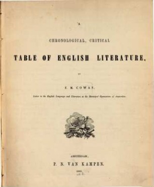 A chronological, critical table of English literature