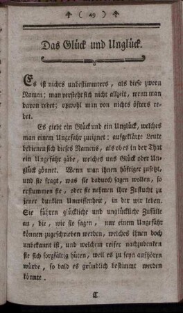 Das Glück und Unglück.
