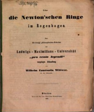 Ueber die Newton'schen Ringe im Regenbogen