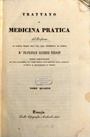 Trattato di medicina pratica. 4