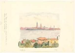 Skizzen: Stadtsilhouette Venedig vom Lido aus