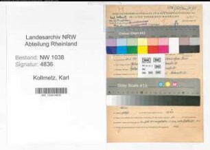Entnazifizierung Karl Kollmetz , geb. 24.01.1915 (Polizist)
