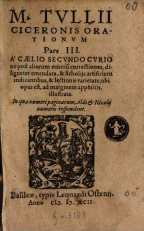 Orationum pars III