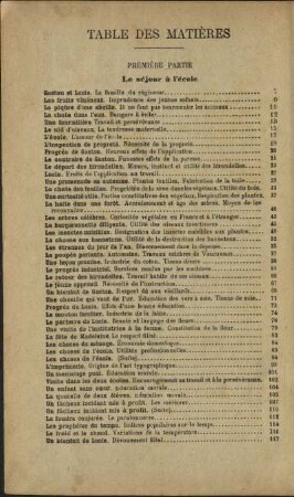 Table des matières