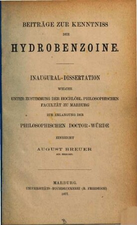 Beiträge zur Kenntniß der Hydrobenzoine