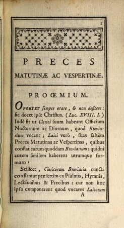 Preces matutinae ac vespertinae ex sacris scripturis et liturgicis libris depromptae
