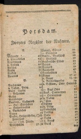 Zweytes Register der Nahmen