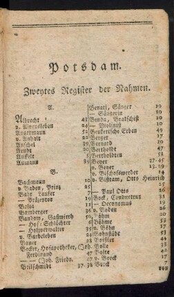 Zweytes Register der Nahmen