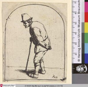 [Bauer mit gekrümmtem Rücken; Peasant with a crooked back; Gueux au dos courbé]