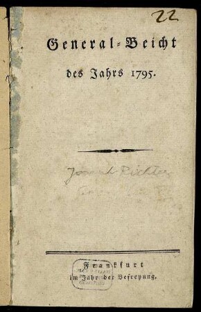 General-Beicht des Jahrs 1795