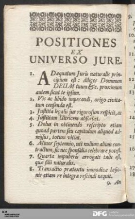 Positiones Ex Universo Jure.