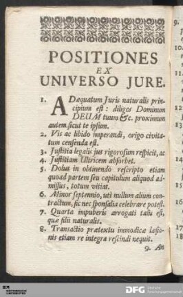 Positiones Ex Universo Jure.