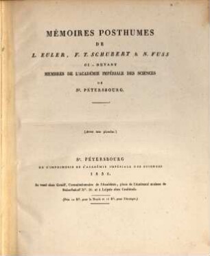 Mémoires de l'Académie Impériale des Sciences de St. Pétersbourg. 11, 11. 1830