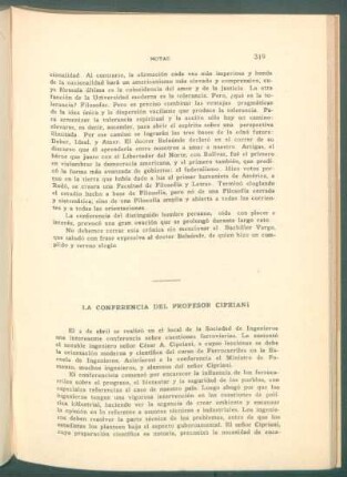 La conferencia del profesor Cipriani