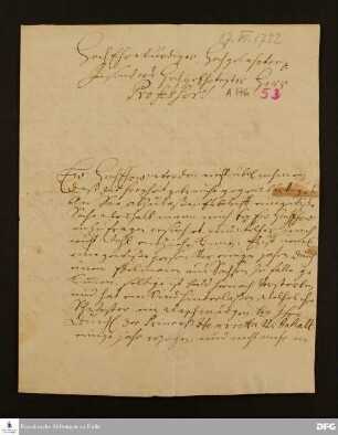 Brief von Laurenz David Schlesner an August Hermann Francke.