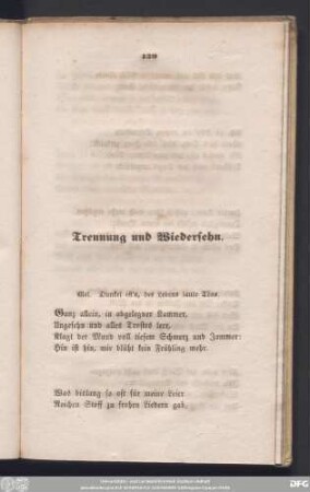 Trennung und Wiedersehn.