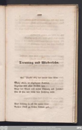 Trennung und Wiedersehn.