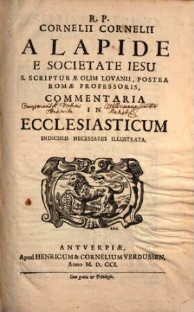 Commentaria in Ecclesiasticum