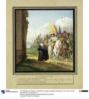 "Zwölf Zeichnungen zu Bürgers Gedichten". Der Kaiser und der Abt