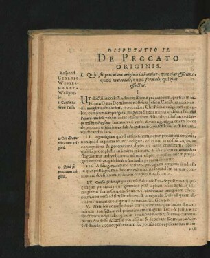 Disputatio II. De Peccato Originis