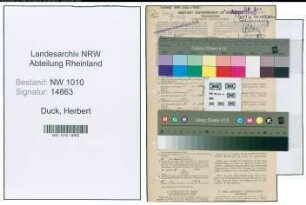 Entnazifizierung Herbert Duck , geb. 30.06.1905 (Zollbeamter)