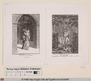 Links: Eginhard und Emma; rechts: Die Rettung