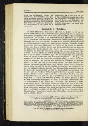 Sprechstelle der Redaktion