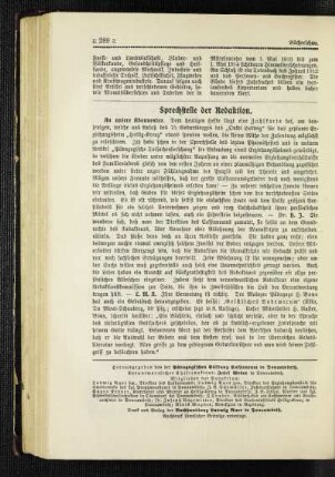 Sprechstelle der Redaktion