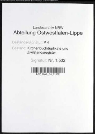 Kirchenbuchduplikate der katholischen Gemeinde (GHT 1832-1834). (Gemeinde: Benninghausen, katholische Gemeinde)