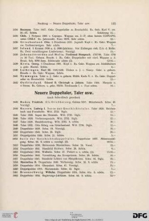 Neuere Doppeltaler, Taler usw. (Nr. 2443-2482)