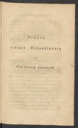 Anhang einiger Abhandlungen von Carl Heinrich Heydenreich