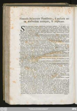 Nonnulla Judaeorum Numismata, è melioris notae Auctoribus excerpta, & explicata.