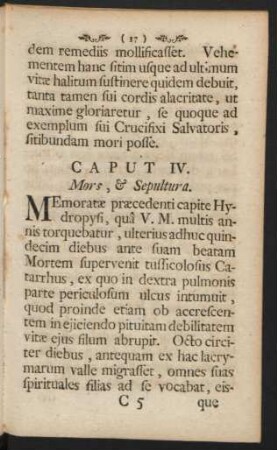 Caput IV. Mors, & Sepultura